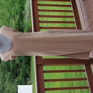 Toad&Co Muse Striped Maxi Dress, Brown/White, sz M